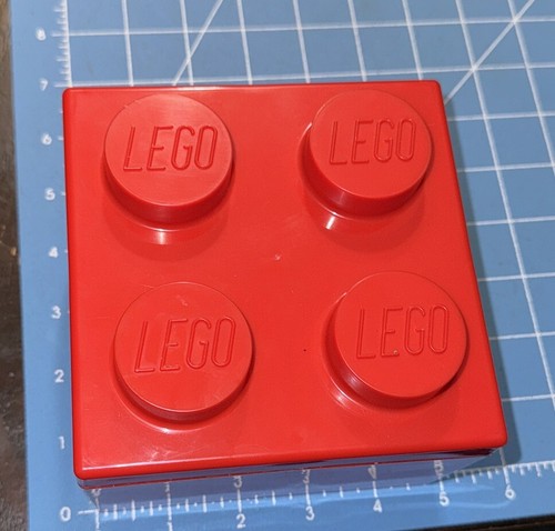 Red lego storage brick 2 - storage, x